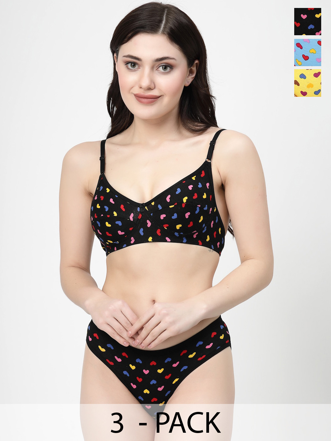 

Docare Pack Of 3 Non Padded Lingerie Set, Yellow