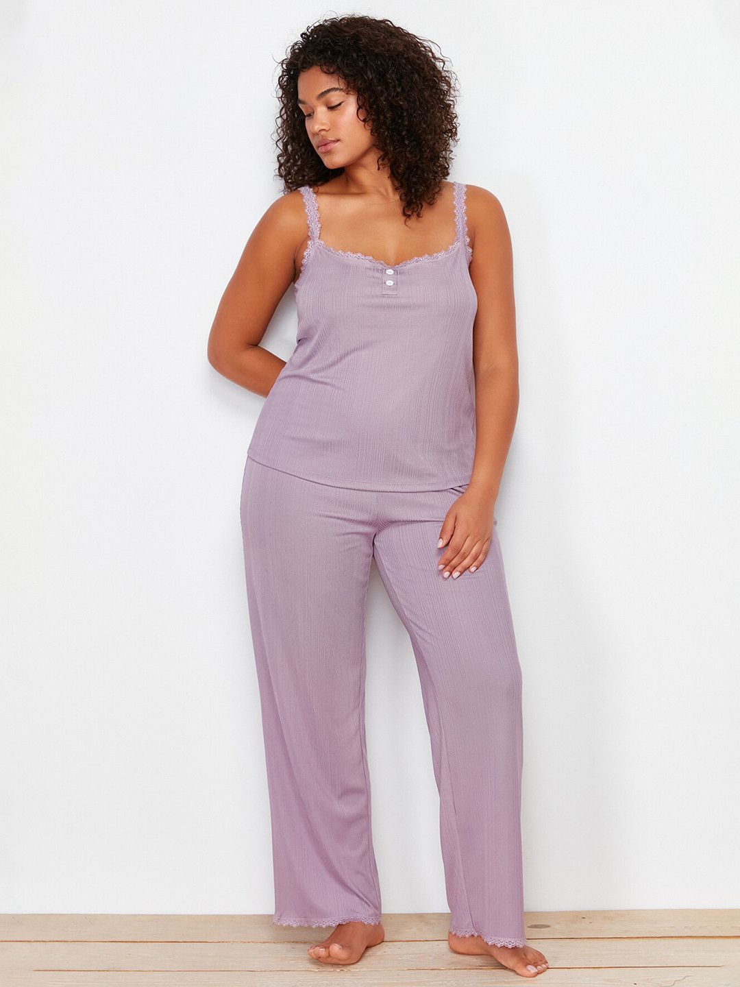 

Trendyol Sleeveless Night Suits, Lavender