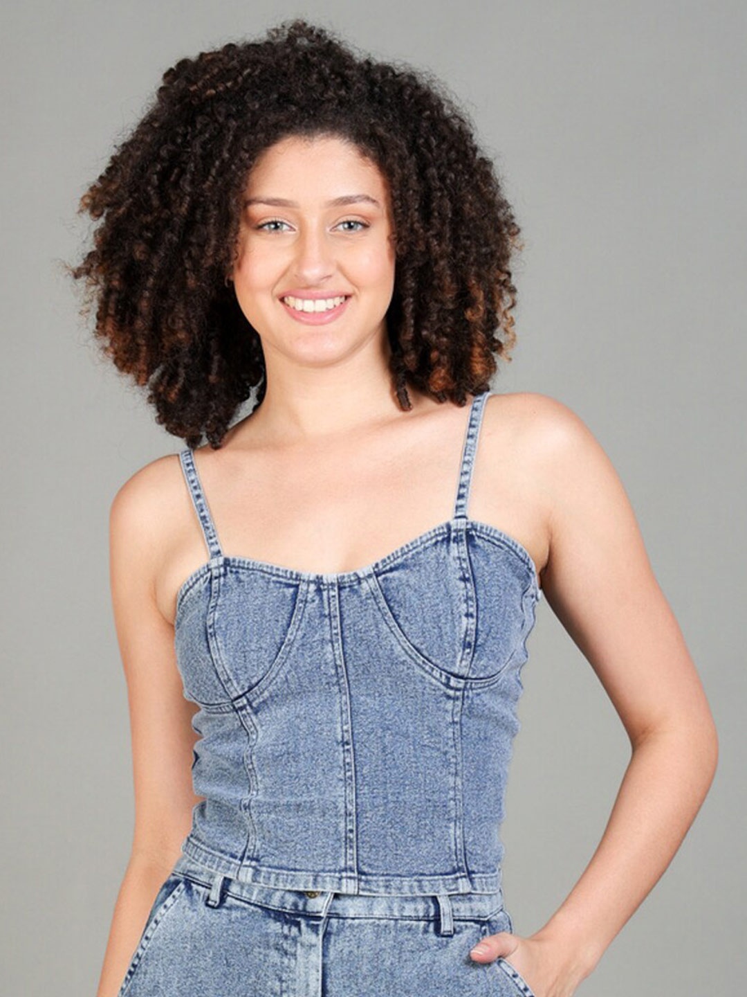 

The Roadster Lifestyle Co Cotton Corset Top, Blue