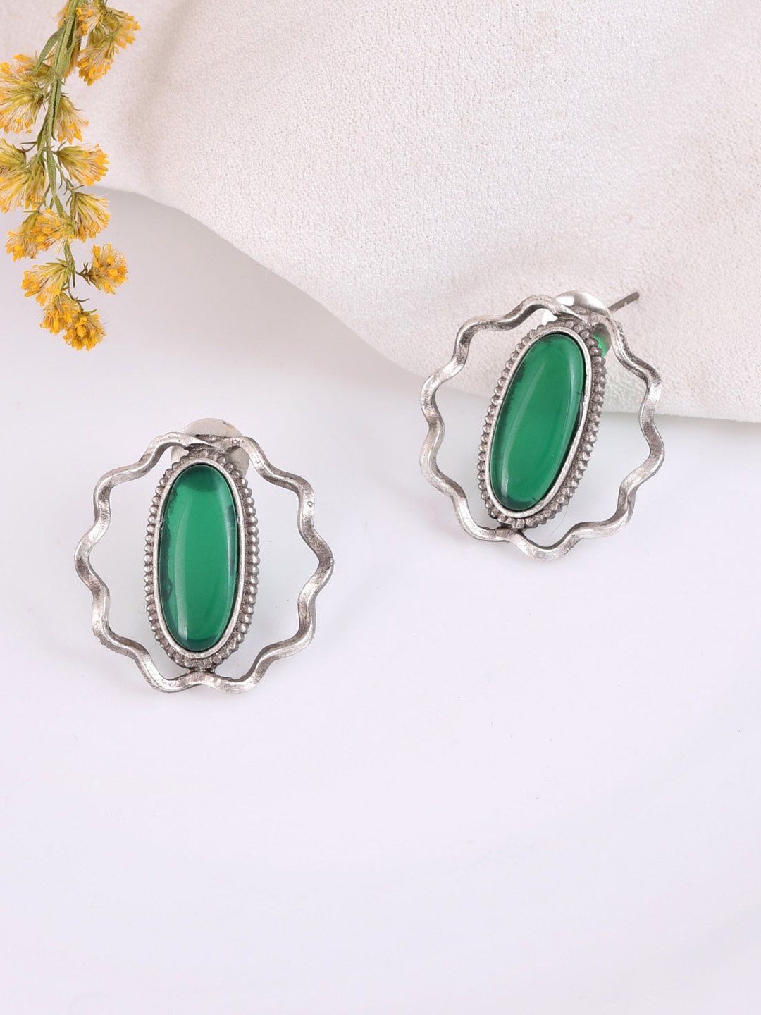 

DASTOOR Silver-Plated Geometric Studs Earrings