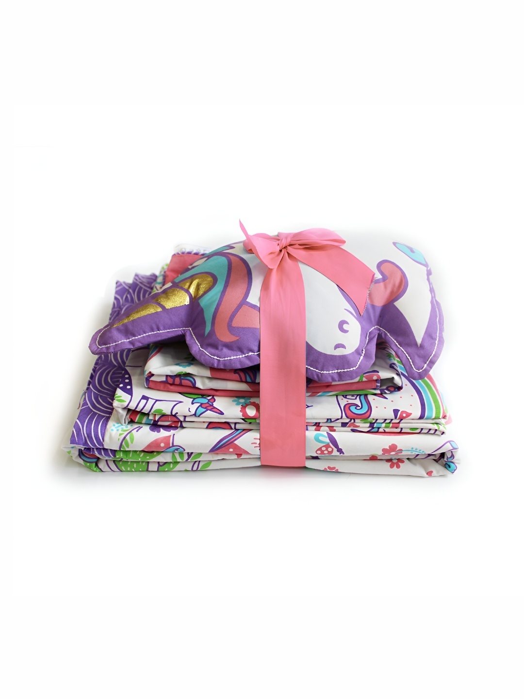 

Silverlinen Kids Pink Printed 5 Piece Double Queen Superfine Pure Cotton Bedding Set