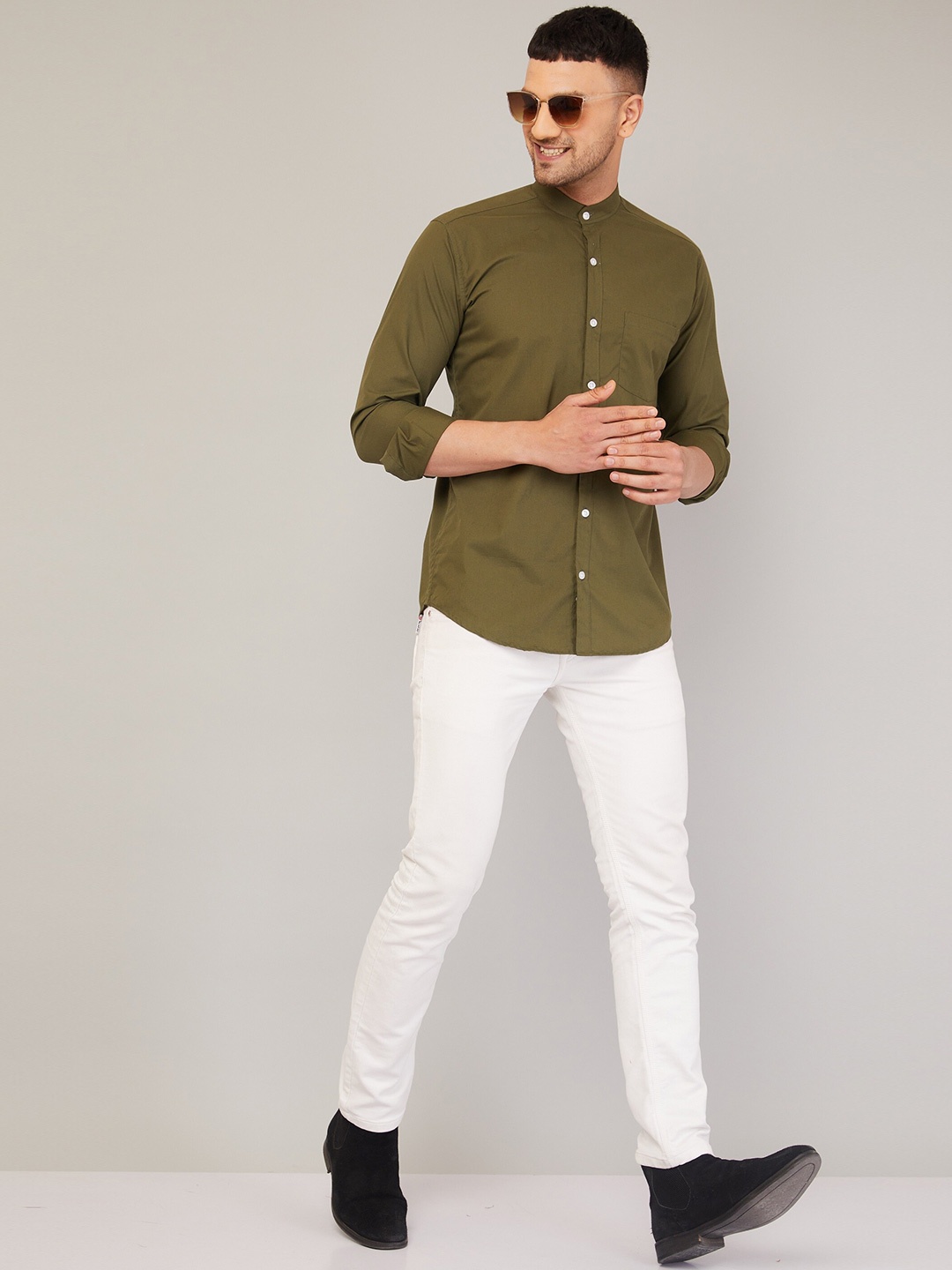 

LOUIS MONARCH Cotton Comfort Formal Shirt, Green