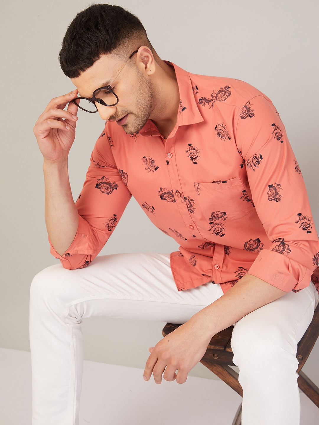 

LOUIS MONARCH Printed Comfort Formal Shirt, Pink