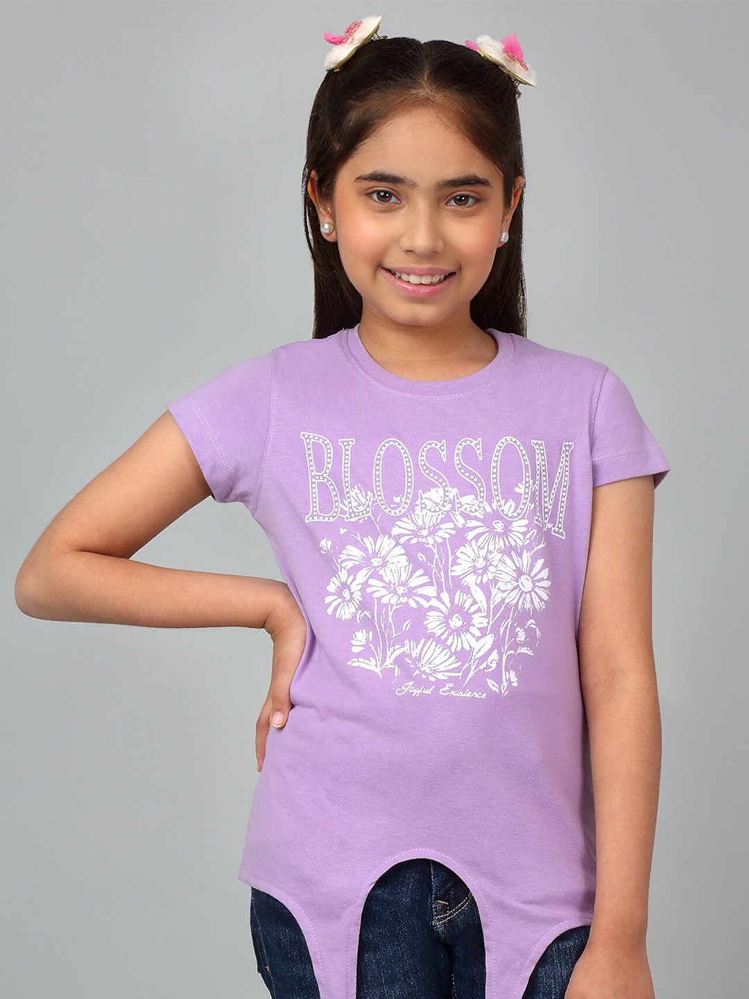 

Cantabil Girls Floral Printed T-shirt, Lavender