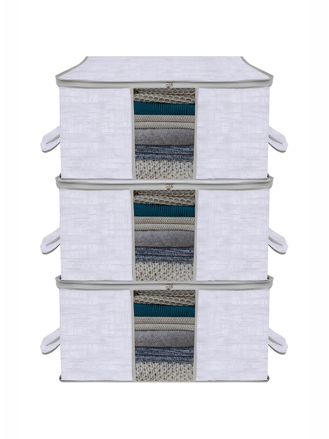 

Kuber Industries Grey 3 Pieces Regular Multi-Utility Organisers