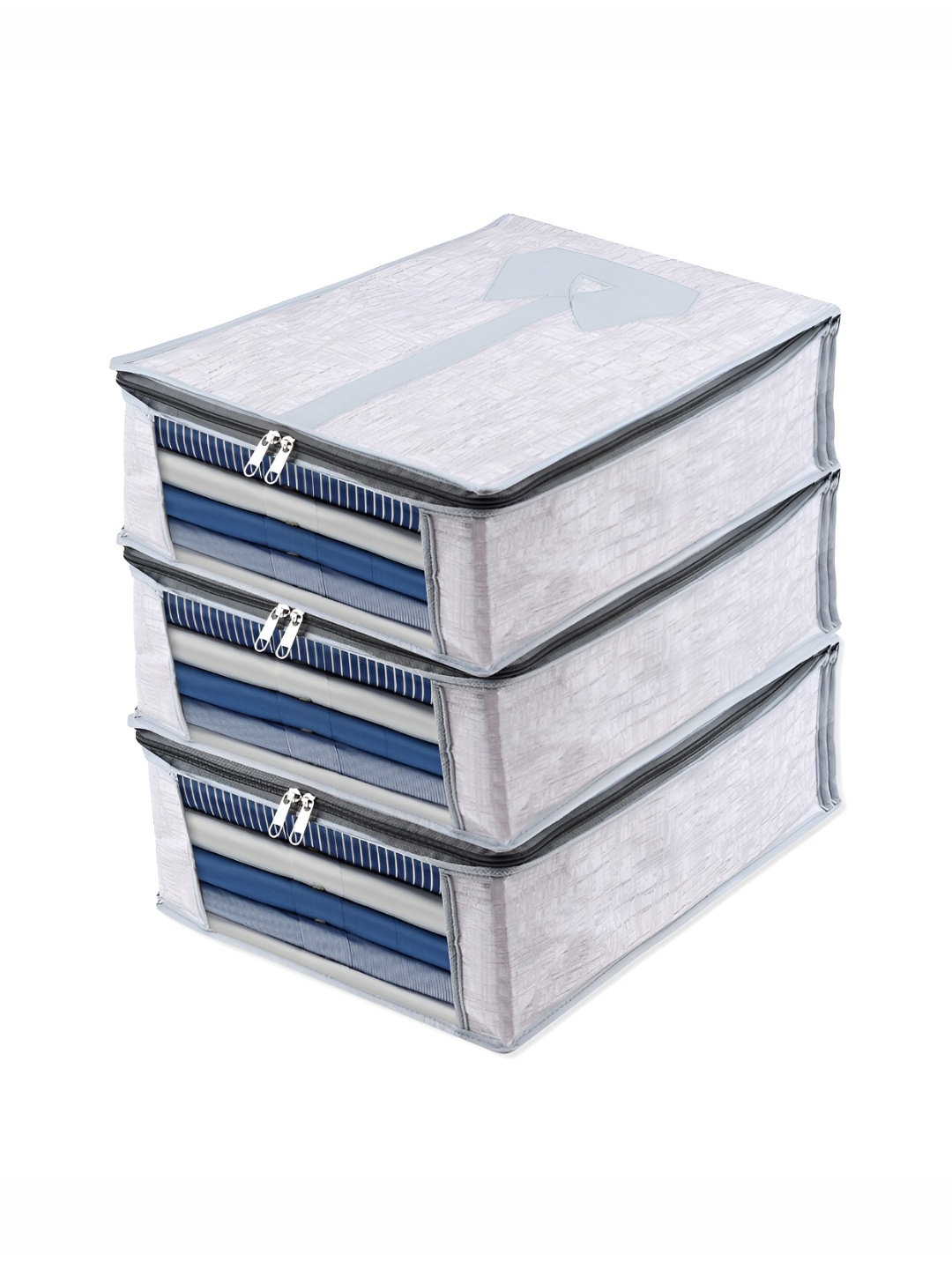 

Kuber Industries Grey 3 Pieces Regular Multi-Utility Organisers