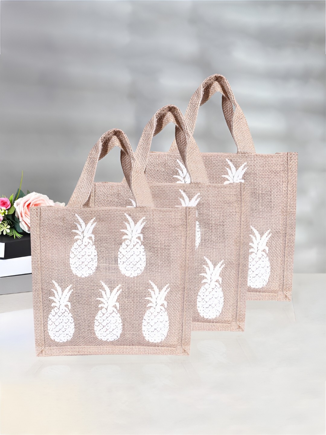

Kuber Industries Set of 3 Other Prints Lunch bags Travel Accessory, Brown
