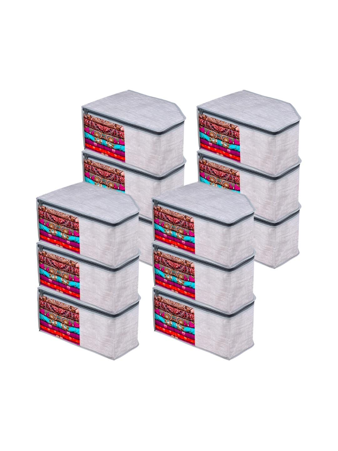 

Kuber Industries Grey 12 Pieces Regular Multi-Utility Organisers