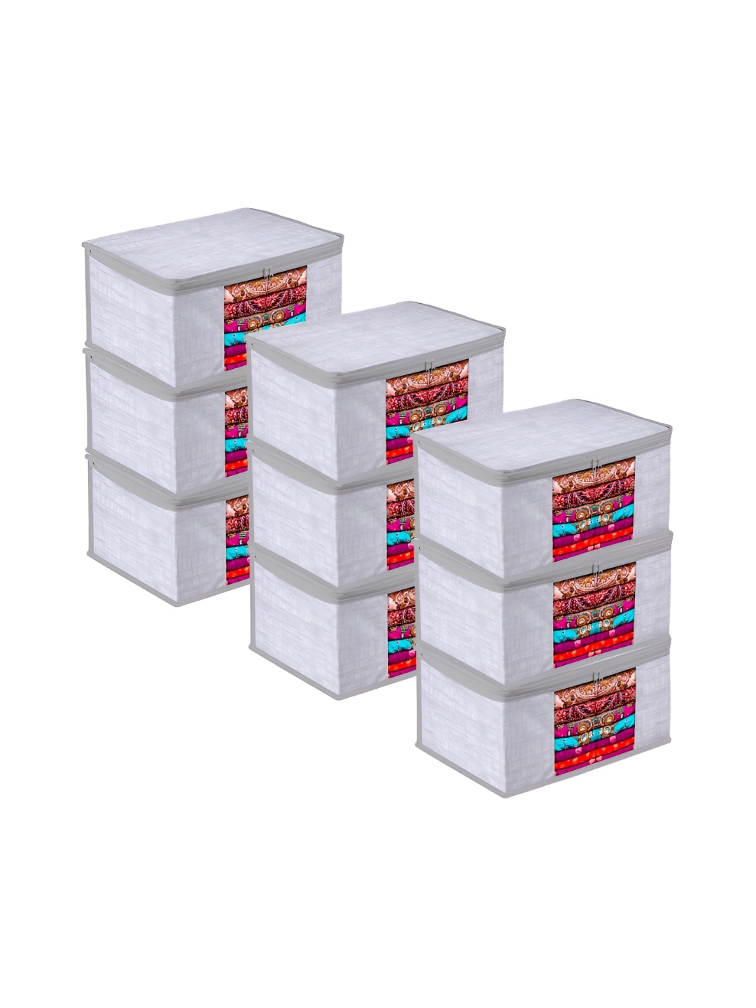 

Kuber Industries Grey 9 Pieces Regular Multi-Utility Organisers