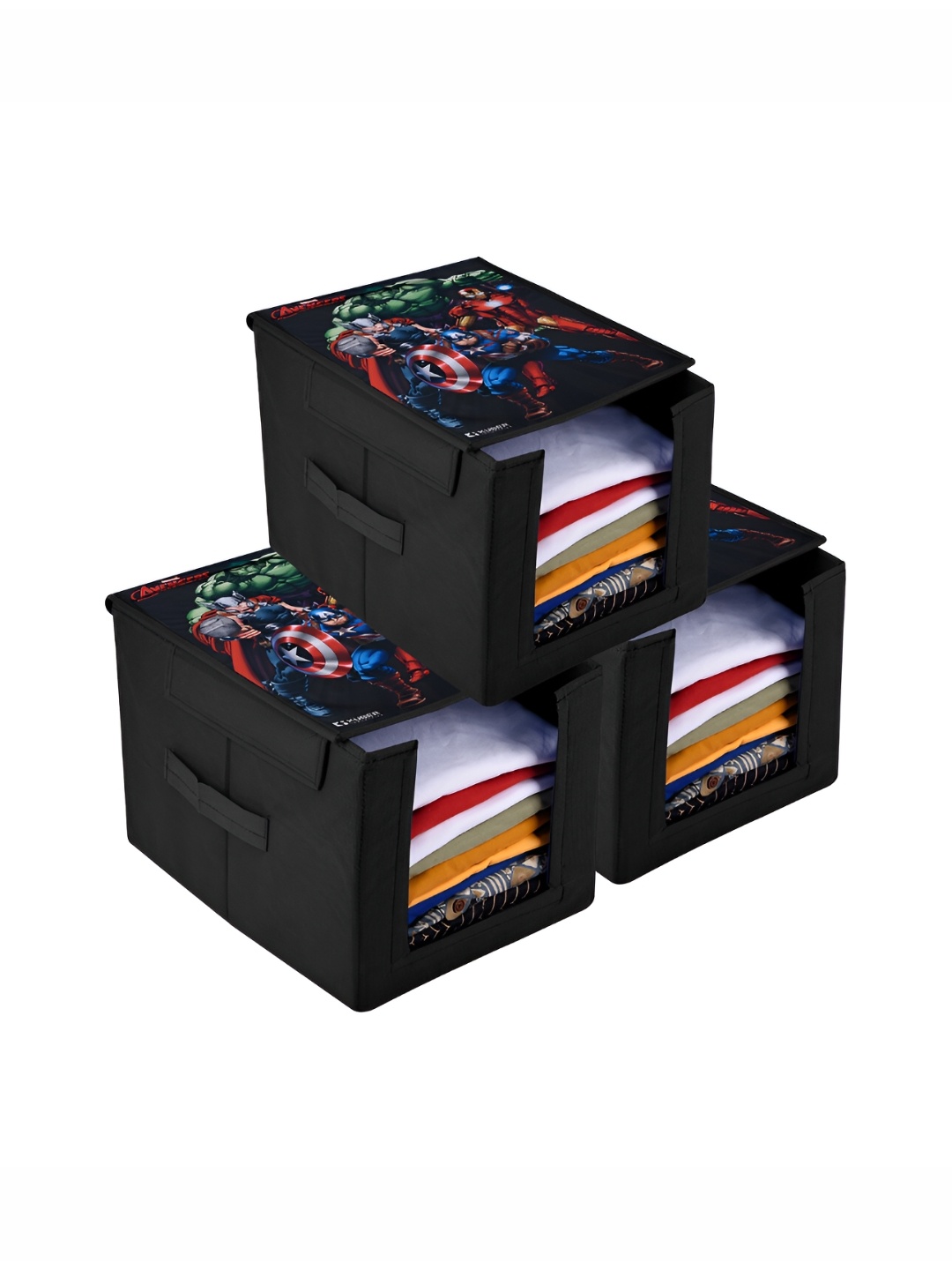 

Kuber Industries Black 3 Pieces Regular Multi-Utility Organisers