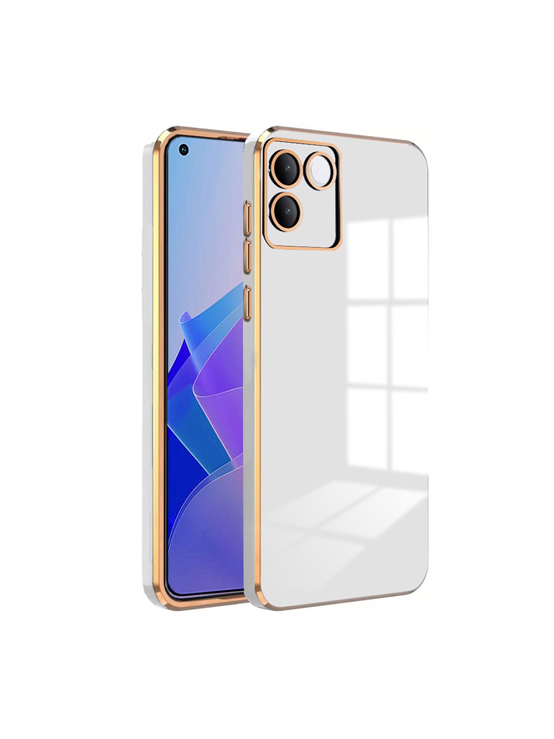 

Karwan iQOO Z7 Pro 5G Luxury 6D Chrome Flexible Back Cover Case, White