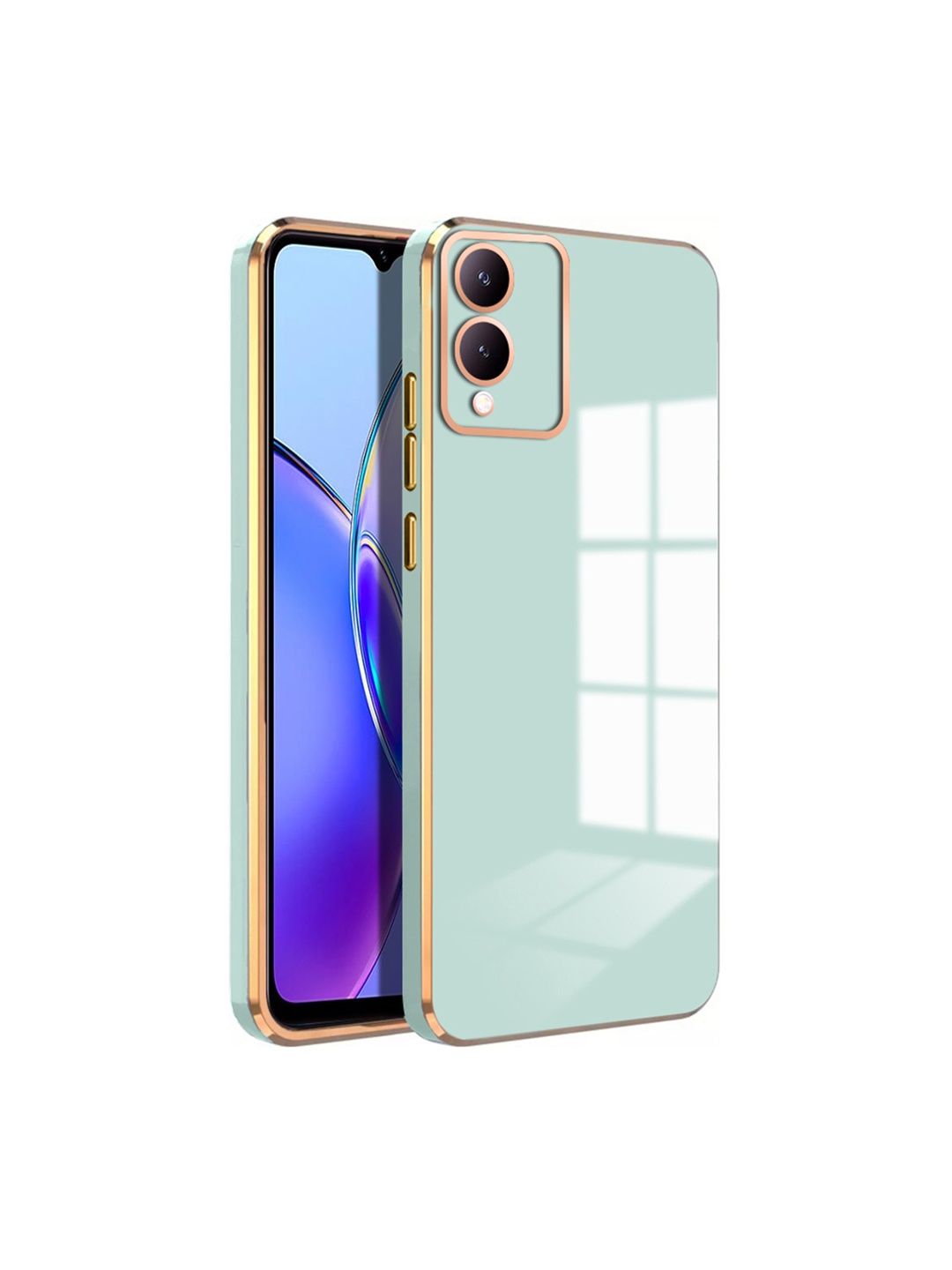 

Karwan Luxury 6D Chrome Vivo Y17S Mobile Back Case, Green