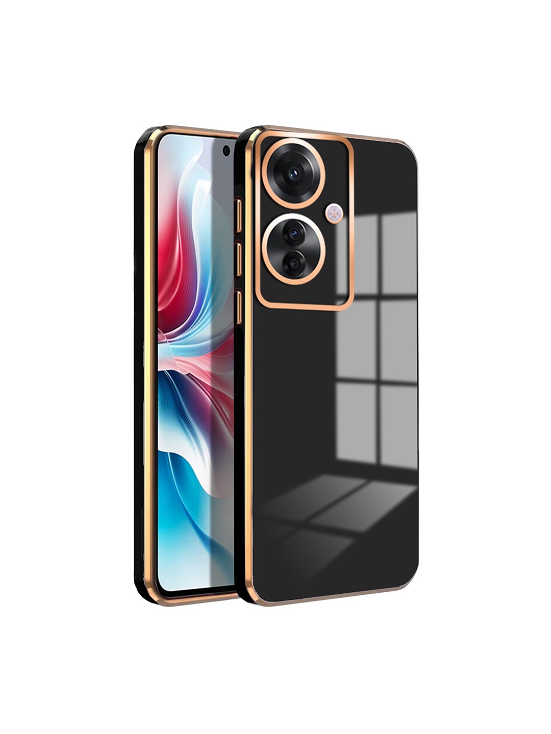 

Karwan Oppo F25 Pro 5G Luxury 6D Chrome Flexible Back Cover Case, Black