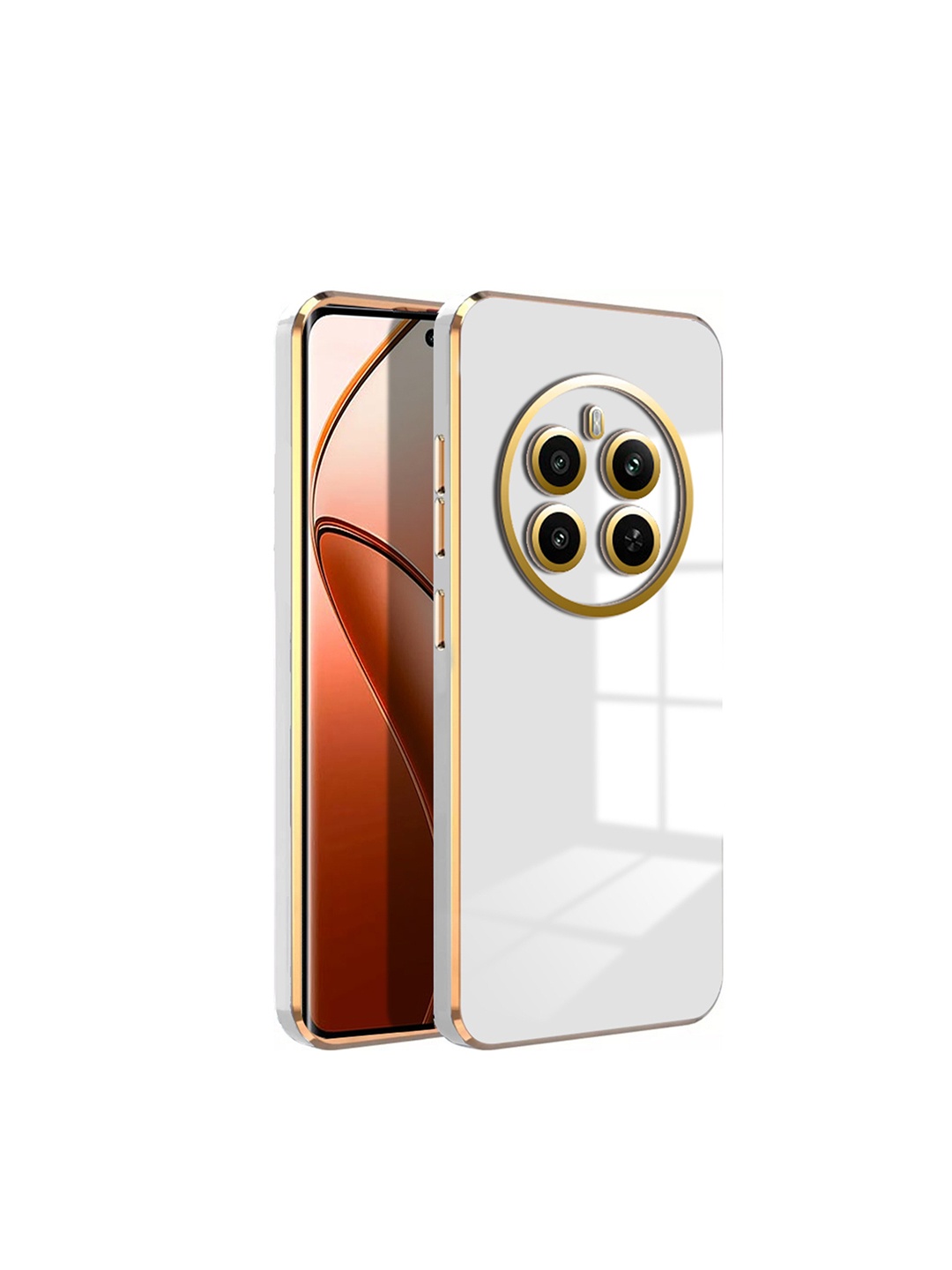 

Karwan Realme 12 Pro Plus 5G Luxury 6D Chrome Flexible Back Cover Case, White