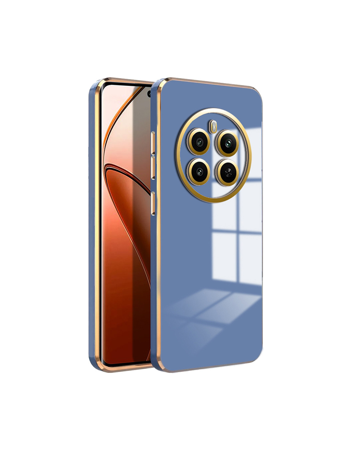 

Karwan Realme 12 Pro Plus 5G Luxury 6D Chrome Flexible Back Cover Case, Blue