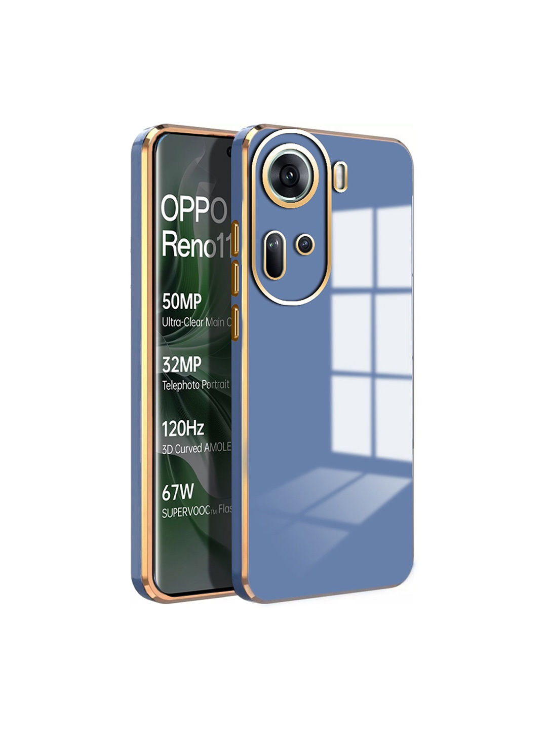 

Karwan Luxury 6D Chrome Oppo Reno 11 5G Mobile Back Case, Blue