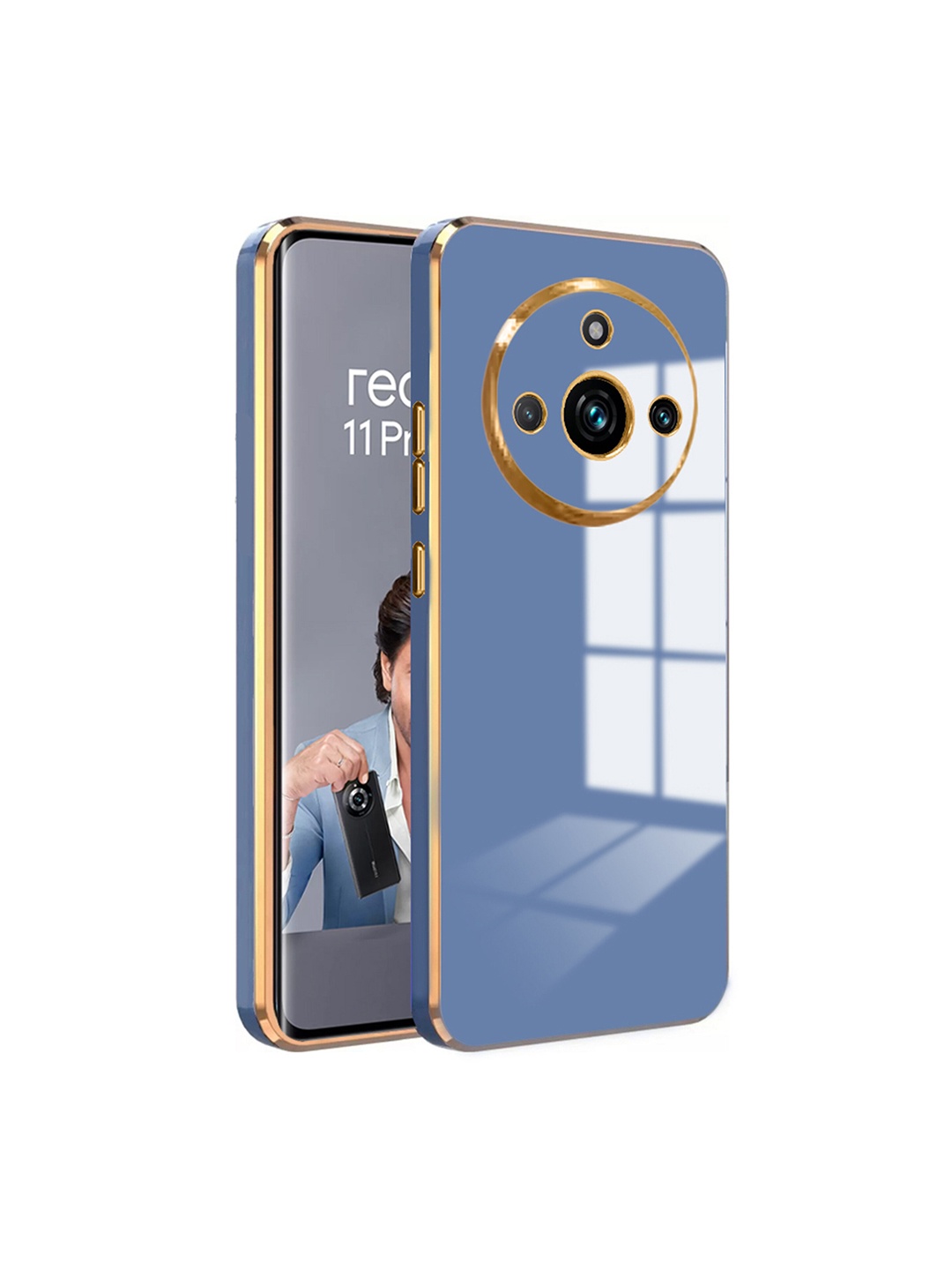 

Karwan Realme 11 Pro 5G Luxury 6D Chrome Flexible Back Cover Case, Blue