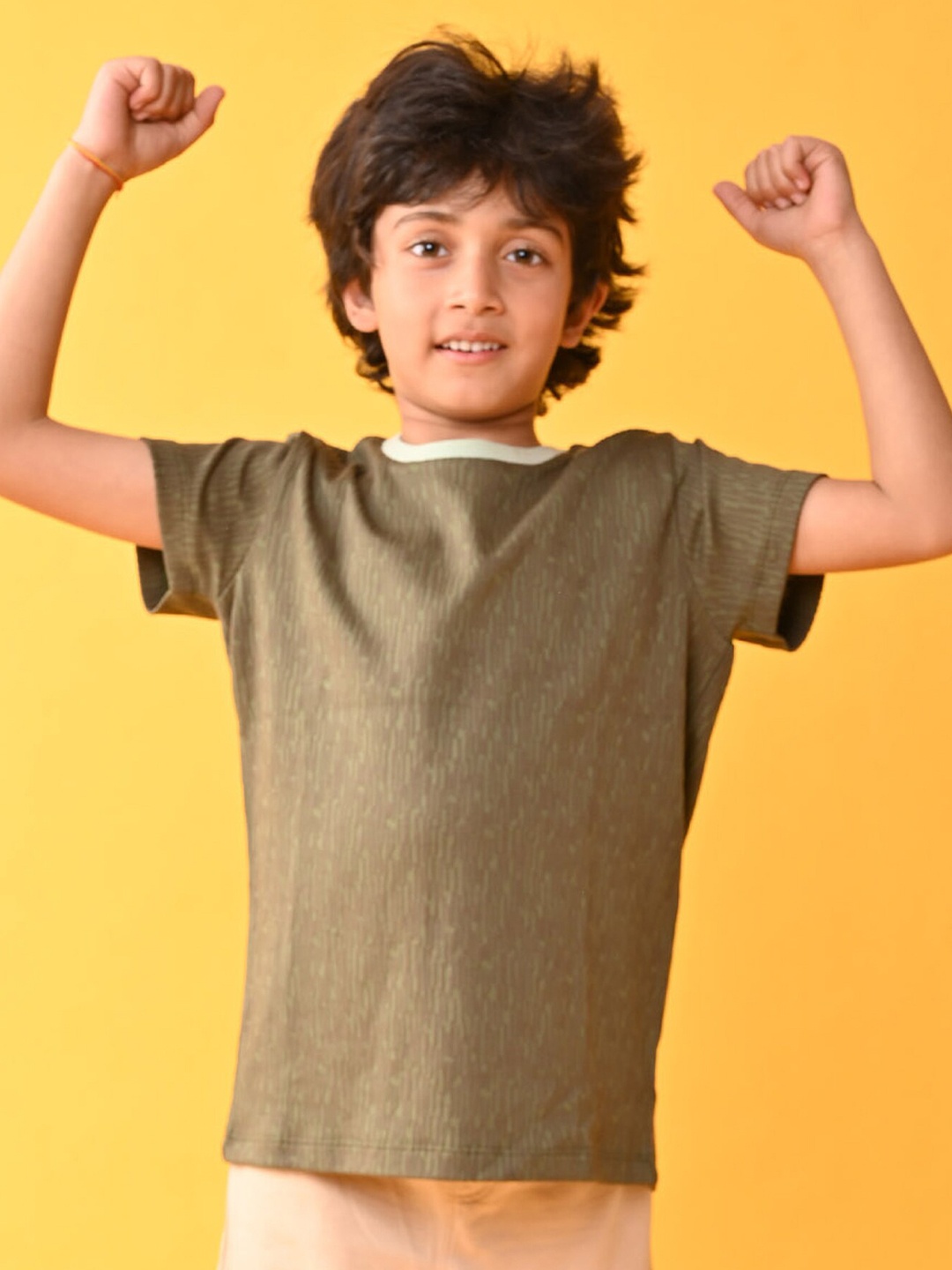 

Anthrilo Boys Round Neck Short Sleeves T-shirt, Green