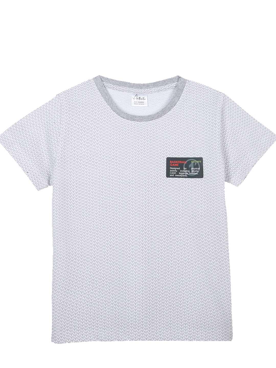 

Anthrilo Boys Geometric Printed Cotton T-shirt, White