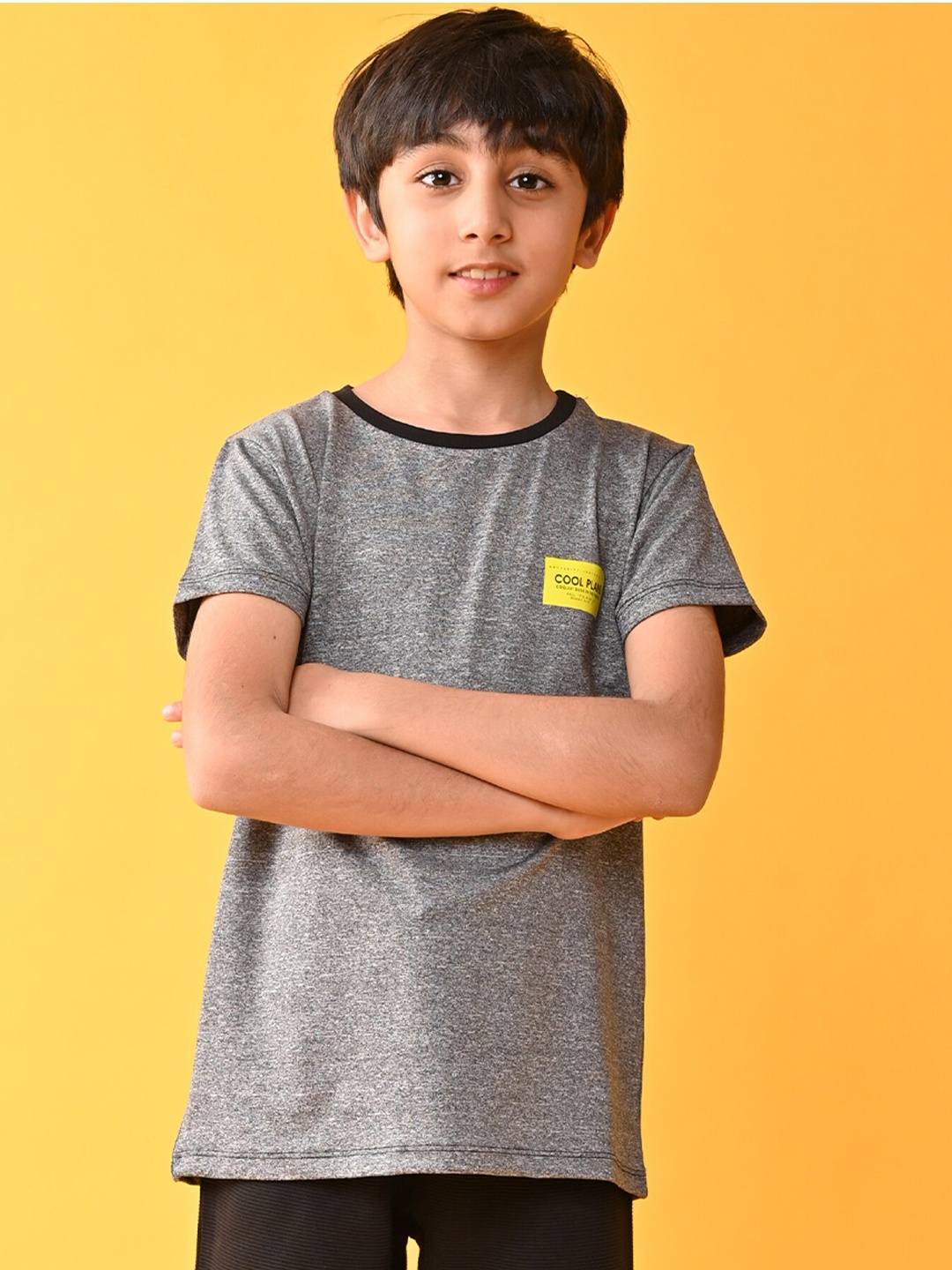 

Anthrilo Boys Round Neck Cotton T-shirt, Grey