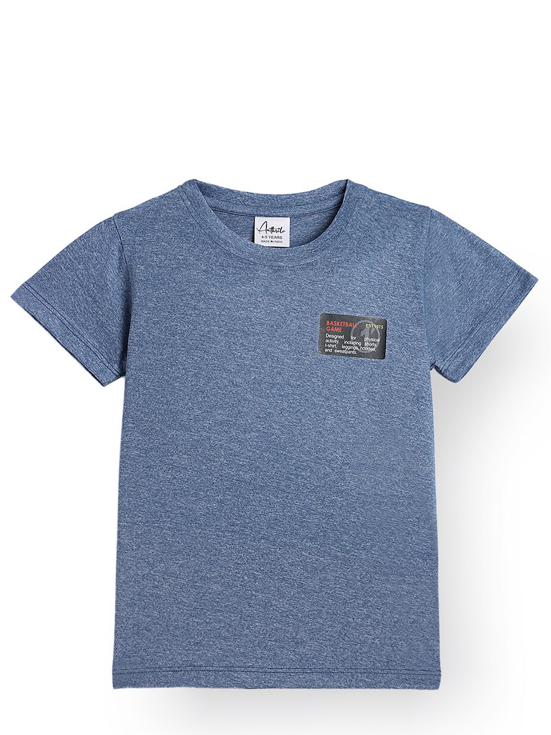 

Anthrilo Boys Round Neck Cotton T-shirt, Blue