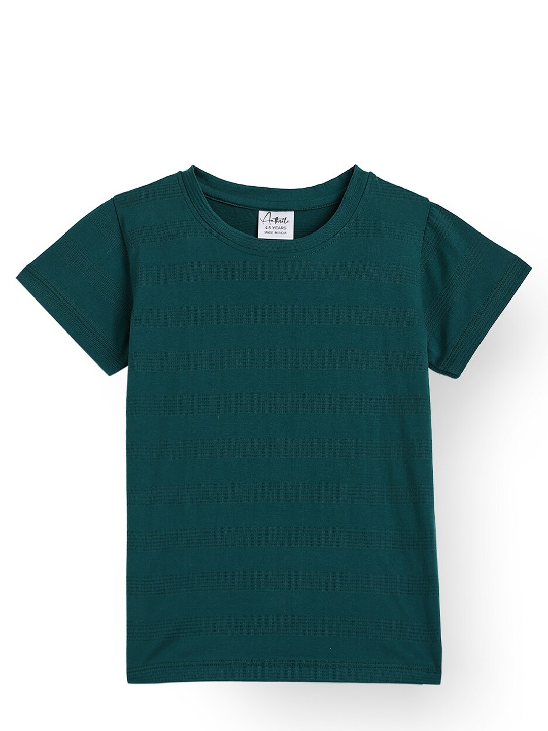 

Anthrilo Boys Round Neck Cotton T-shirt, Green