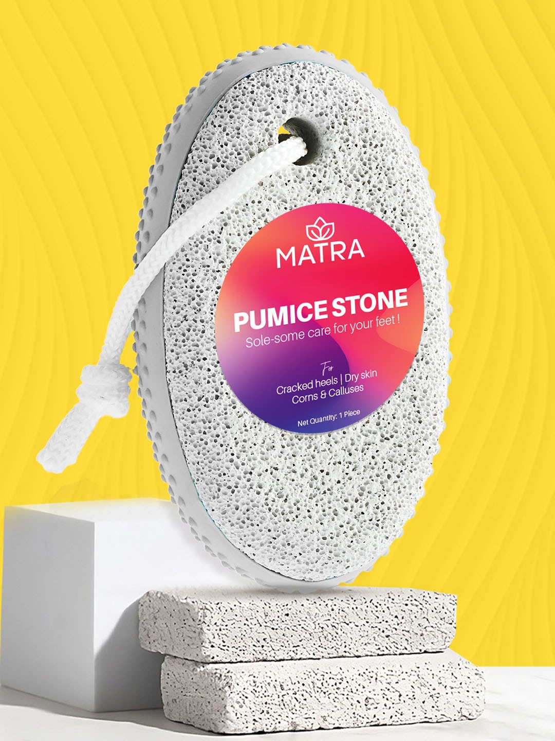 

MATRA Pumice Stone With Rubber Grip Pedicure Tool, Multi