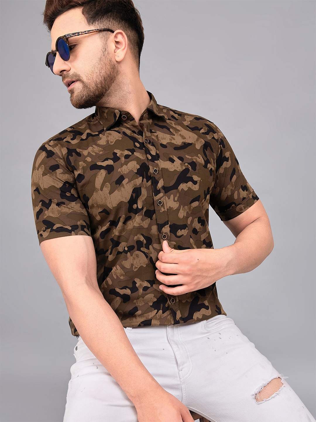 

LOUIS MONARCH Comfort Printed Formal Shirt, Brown