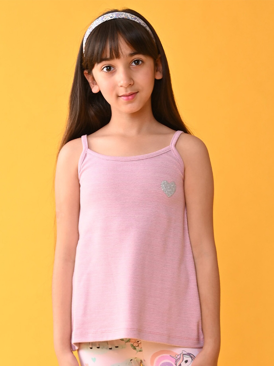 

Anthrilo Girls Shoulder Strap Regular Cotton Top, Pink