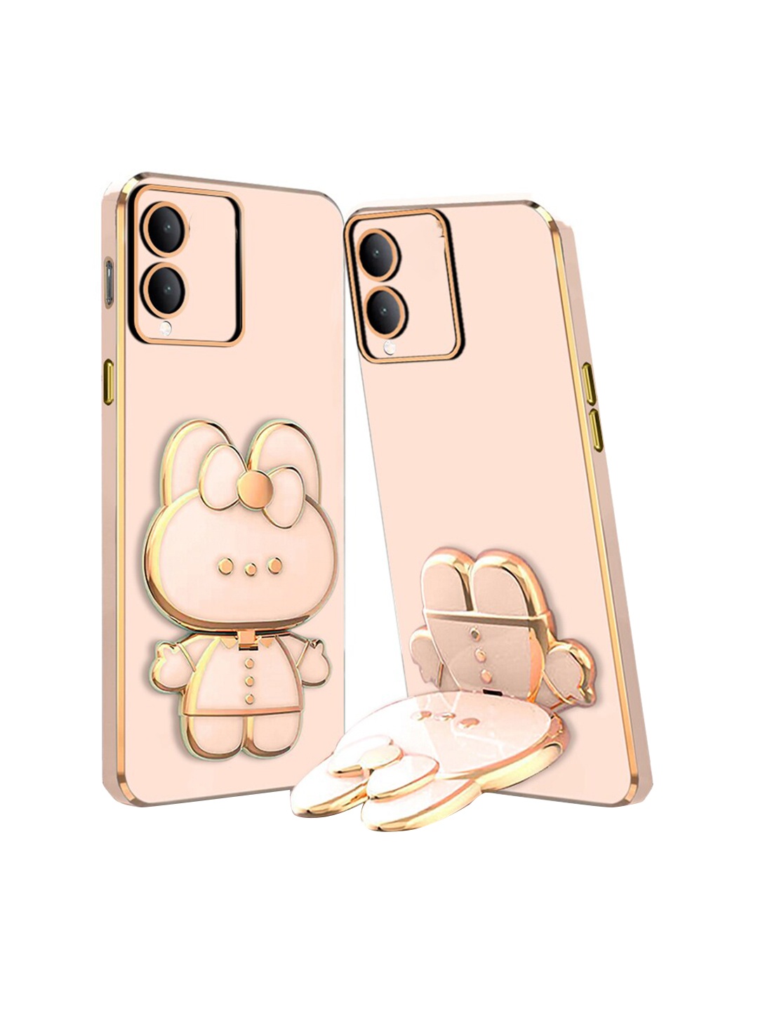 

Karwan 3D Cat with Folding Stand Vivo Y17S Mobile Back Case, Pink