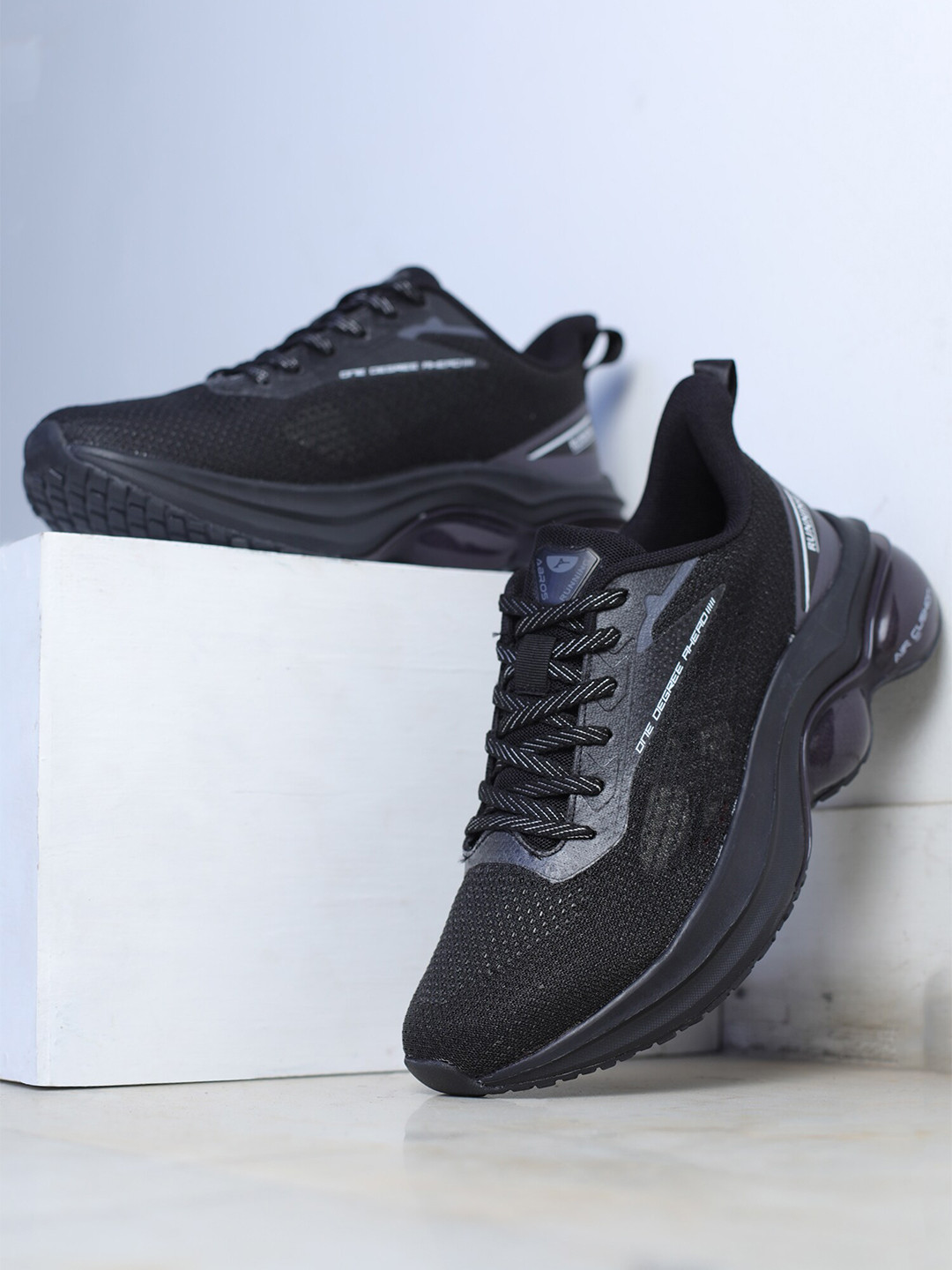 

ABROS Men Mesh Running Shoes, Black