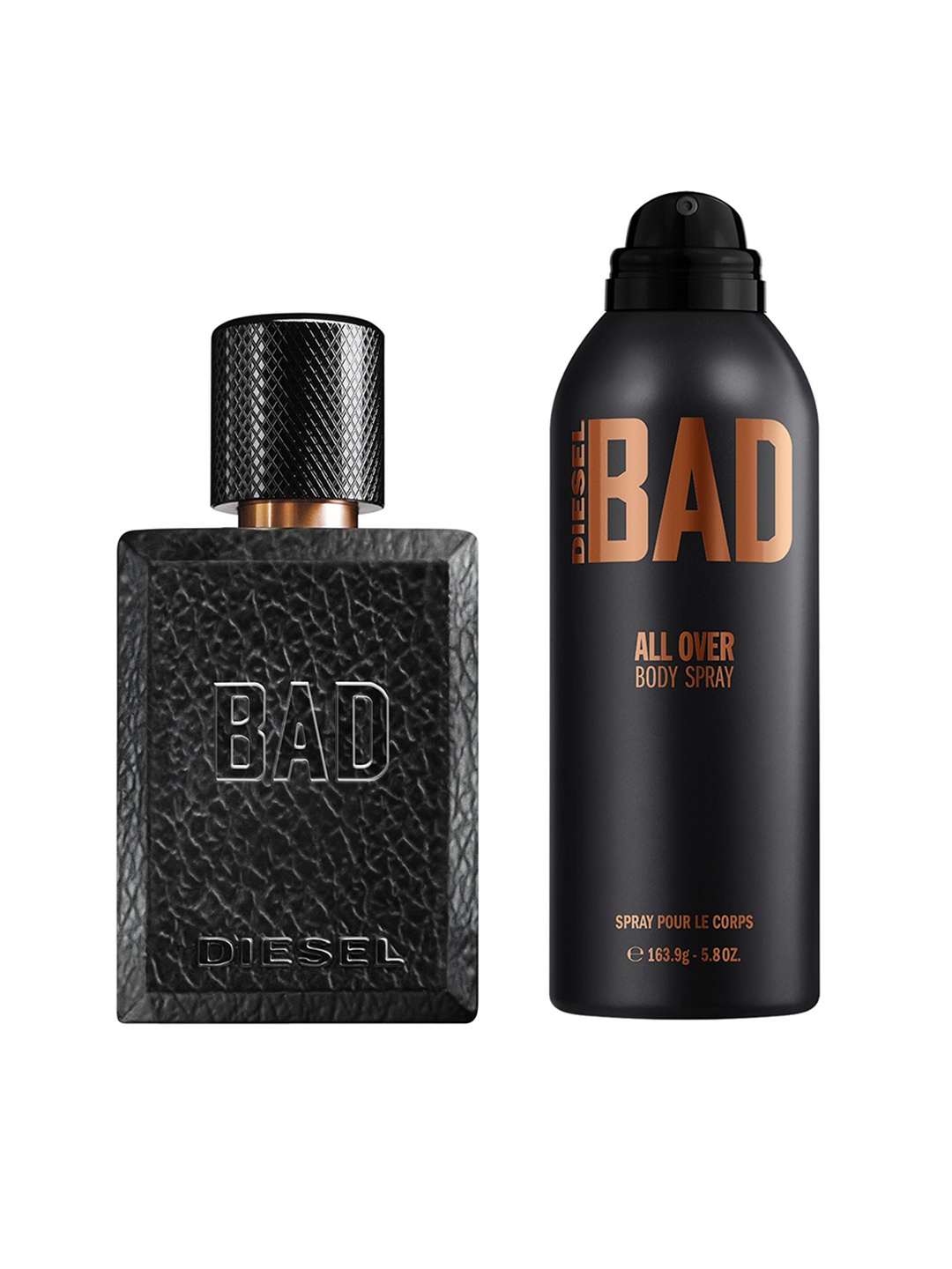 

DIESEL Men Bad Long Lasting EDT - 50ml & Bad All Over Body Spray - 200ml (163.9g), Black