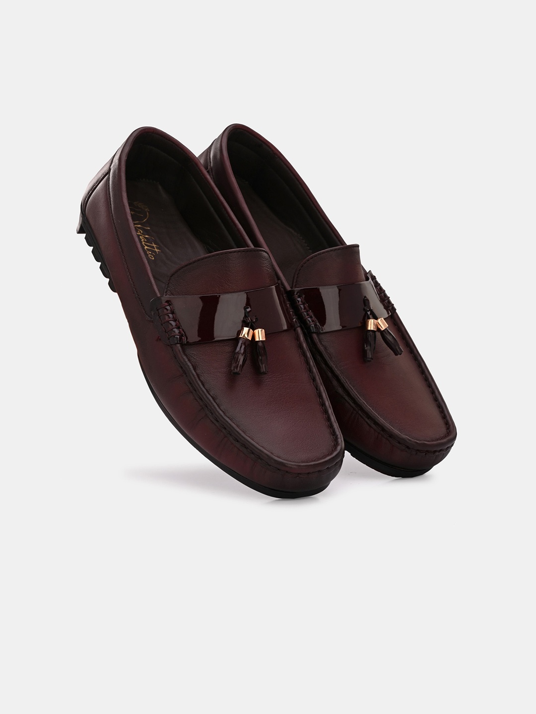 

Lafattio Men Leather Formal Loafers, Burgundy