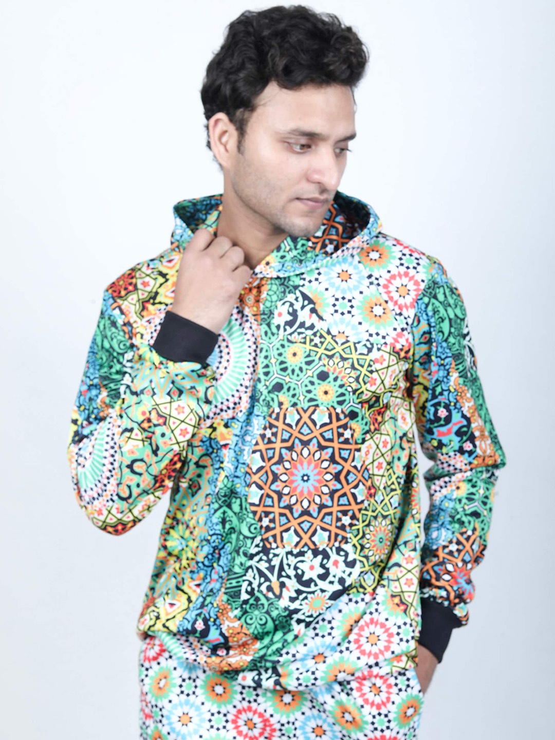 

Rajoria Instyle Abstract Printed Hooded Tracksuit, Blue