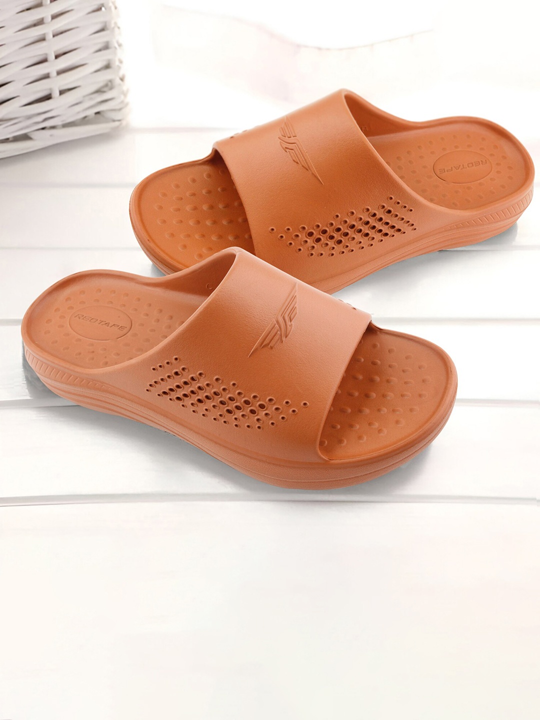 

Red Tape Men Comfort Sliders, Rust