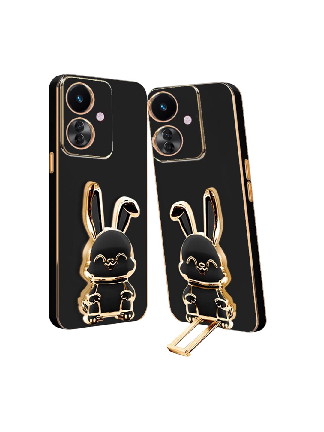 

Karwan 3D Bunny with Folding Stand Oppo F25 Pro 5G Mobile Back Case, Black