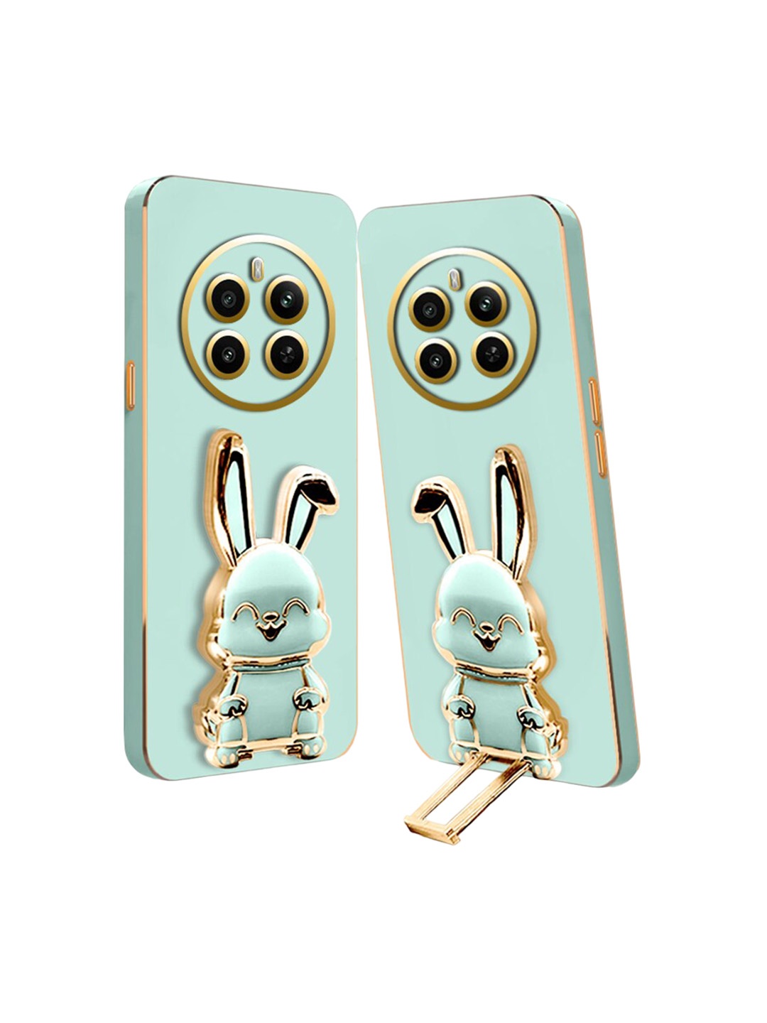 

Karwan 3D Bunny with Folding Stand Realme 12 Pro Plus 5G Back Case, Green