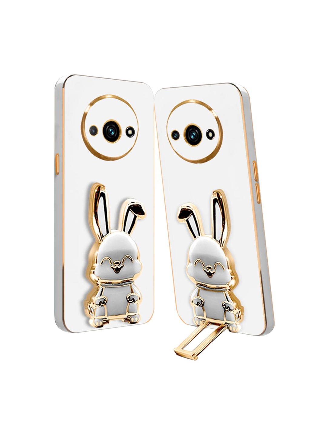 

Karwan 3D Bunny with Folding Stand Redmi A3 Back Case, White
