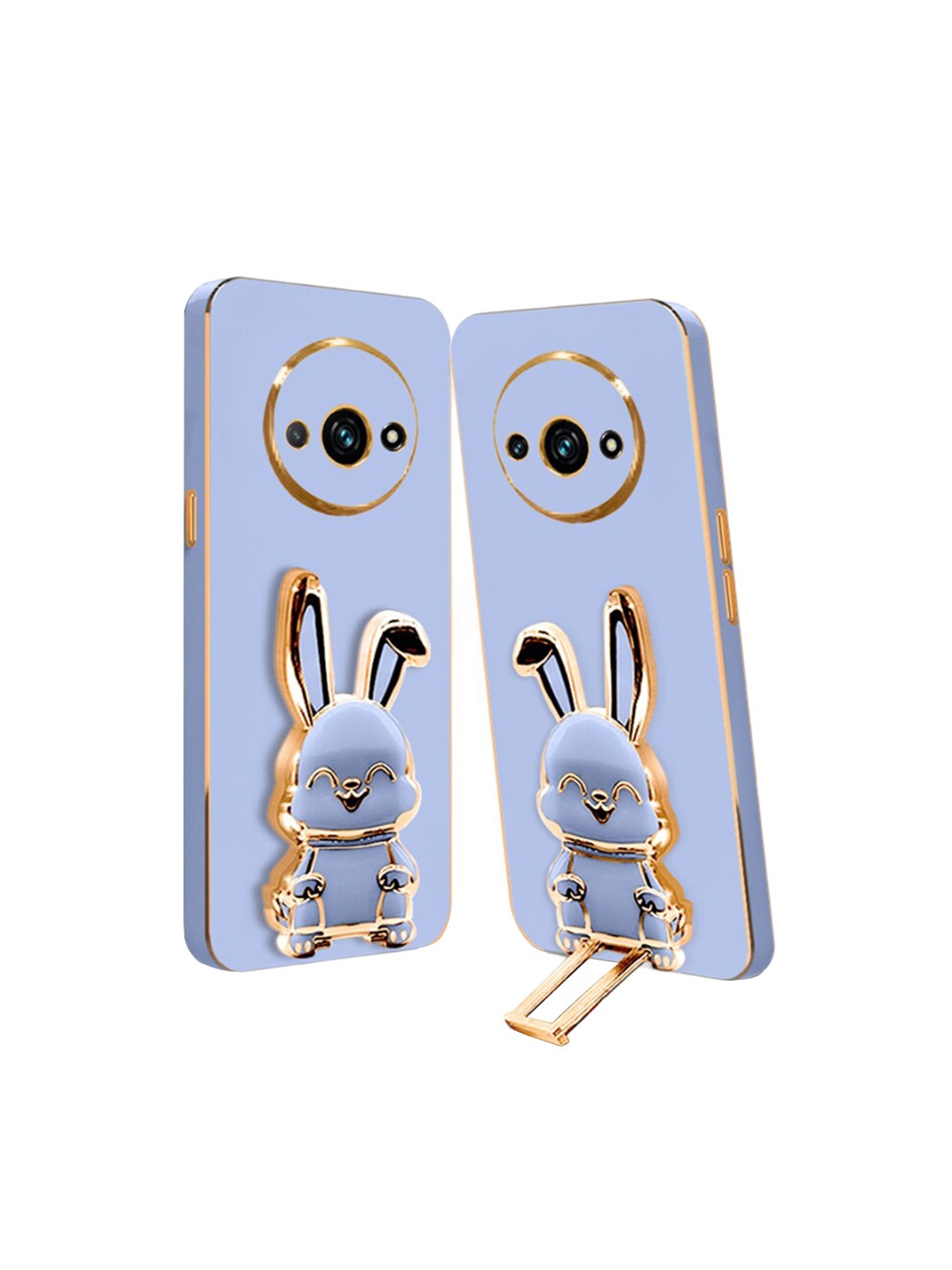 

Karwan 3D Bunny with Folding Stand Redmi A3 Back Case, Blue