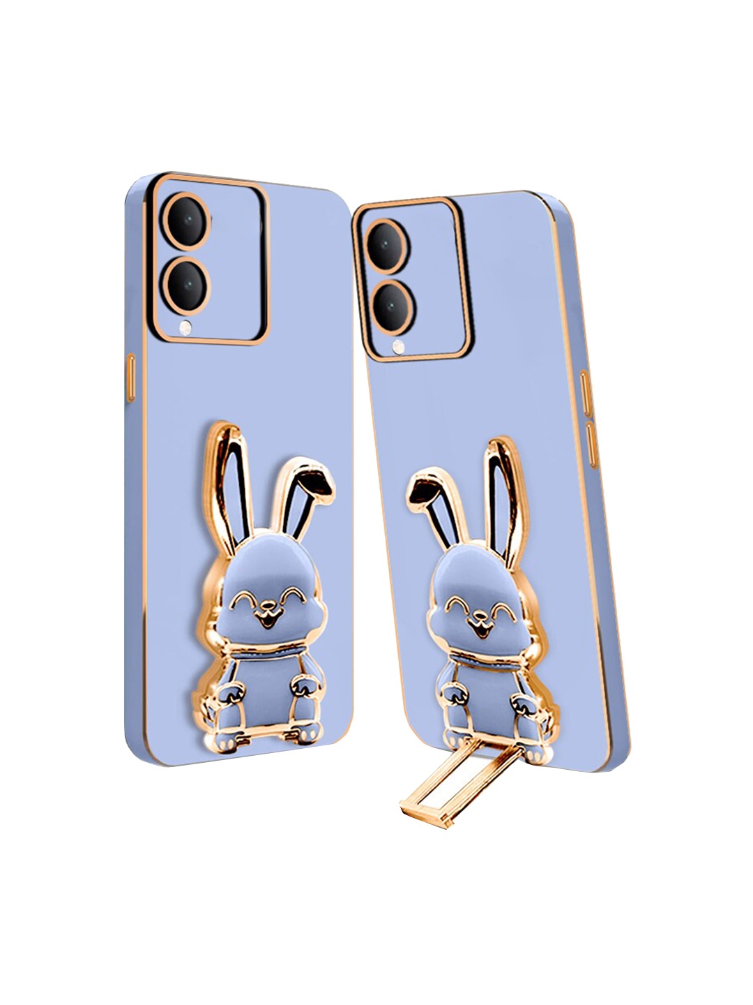 

Karwan 3D Bunny with Folding Stand Vivo Y17S Back Case, Blue