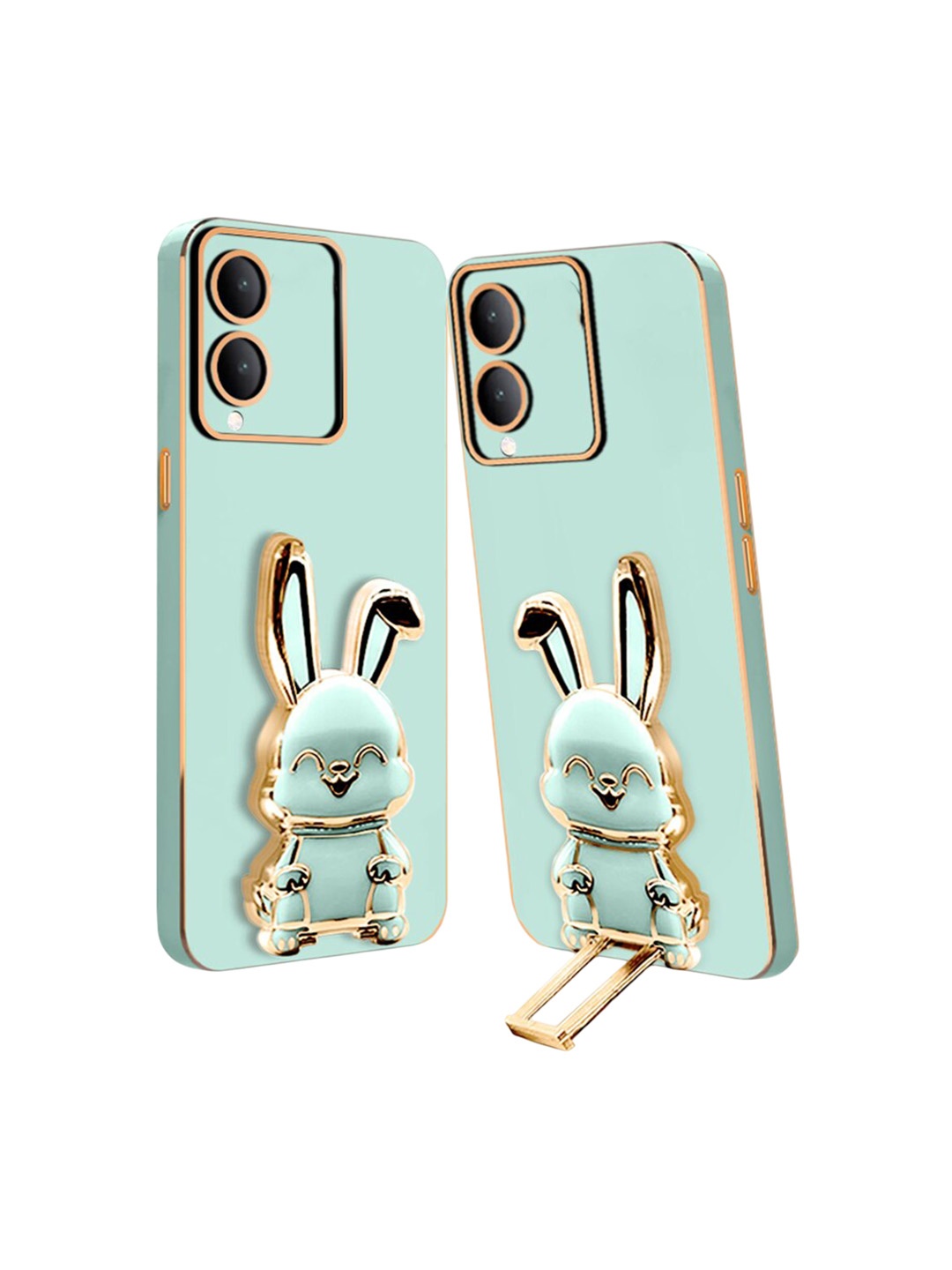 

Karwan 3D Bunny with Folding Stand Vivo Y17S Back Case, Green