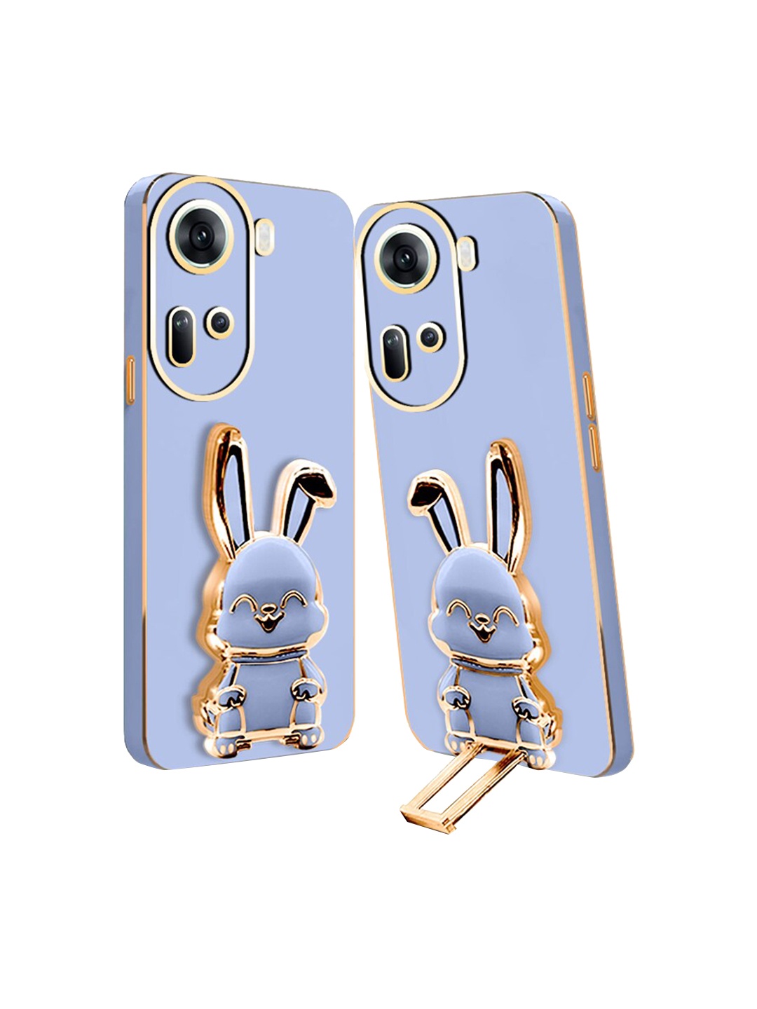 

Karwan 3D Bunny with Folding Stand Oppo Reno 11 5G Back Case, Blue