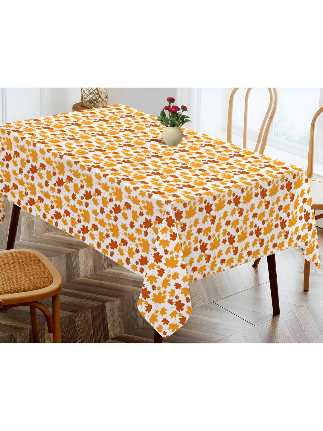 

OASIS Yellow & White Floral Printed Cotton Rectangle Table Cover