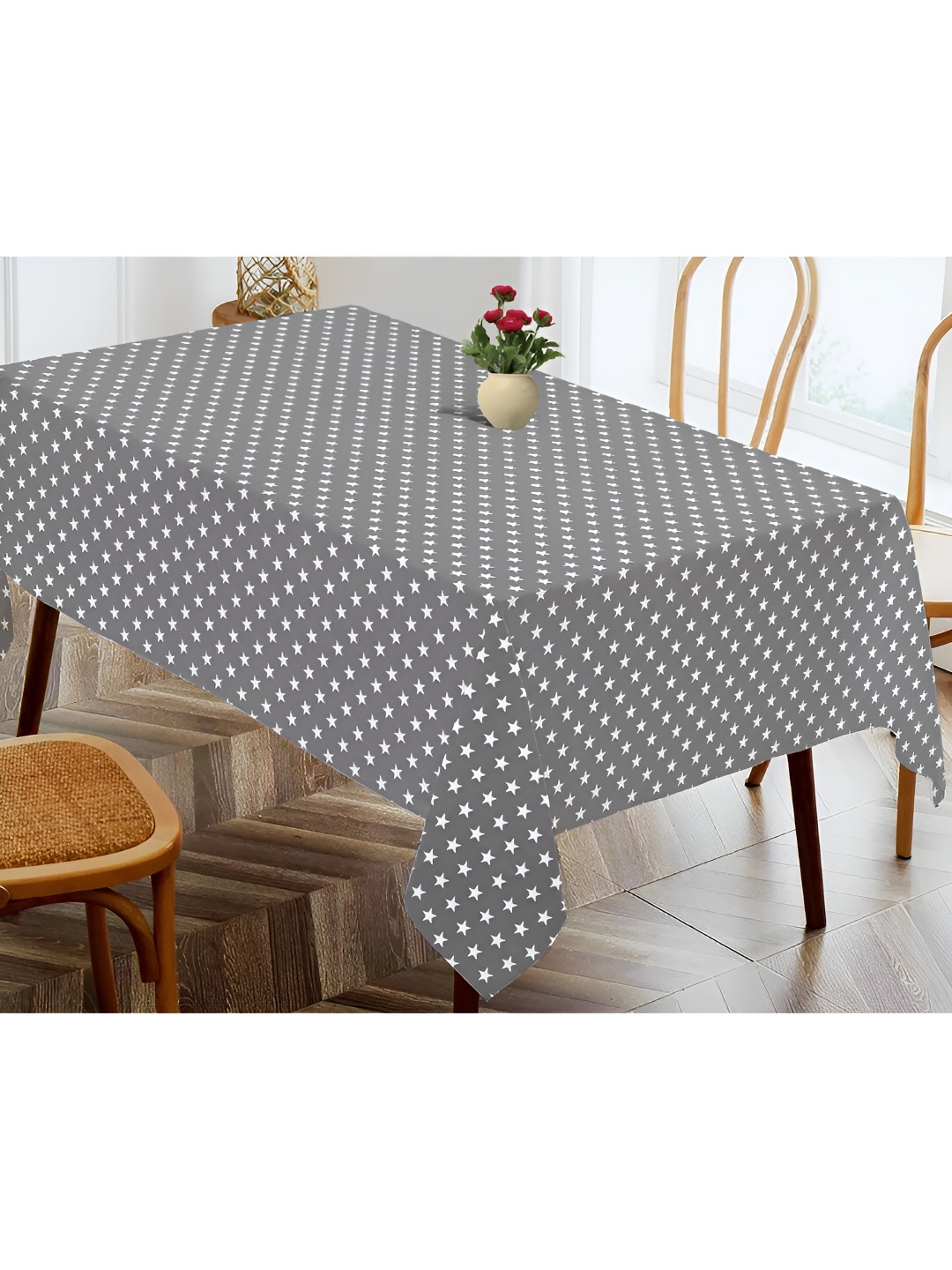 

OASIS Grey Printed Cotton 4-Seater Table Cover