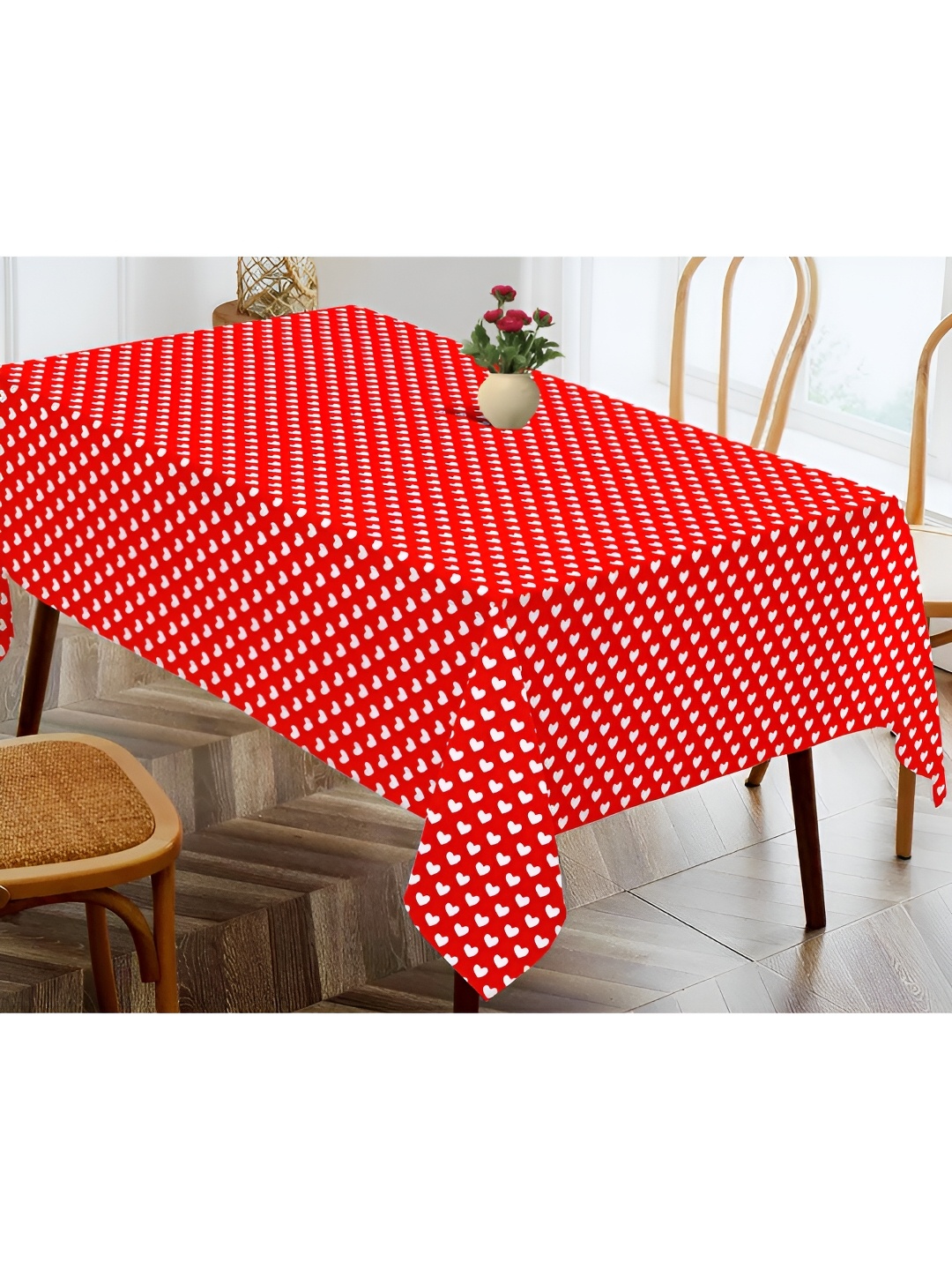 

OASIS Red & White Printed Cotton Rectangle Table Cover
