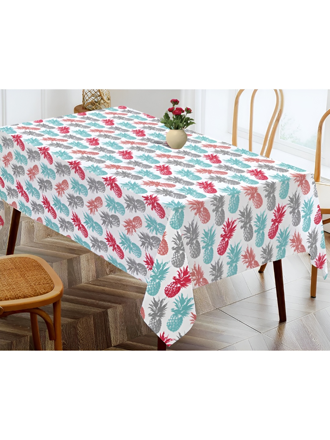 

OASIS Blue & White Printed Cotton 4-Seater Table Cover