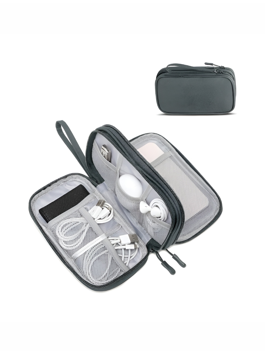 

Aura Grey Water Resistant Electronics Accessories Organizer