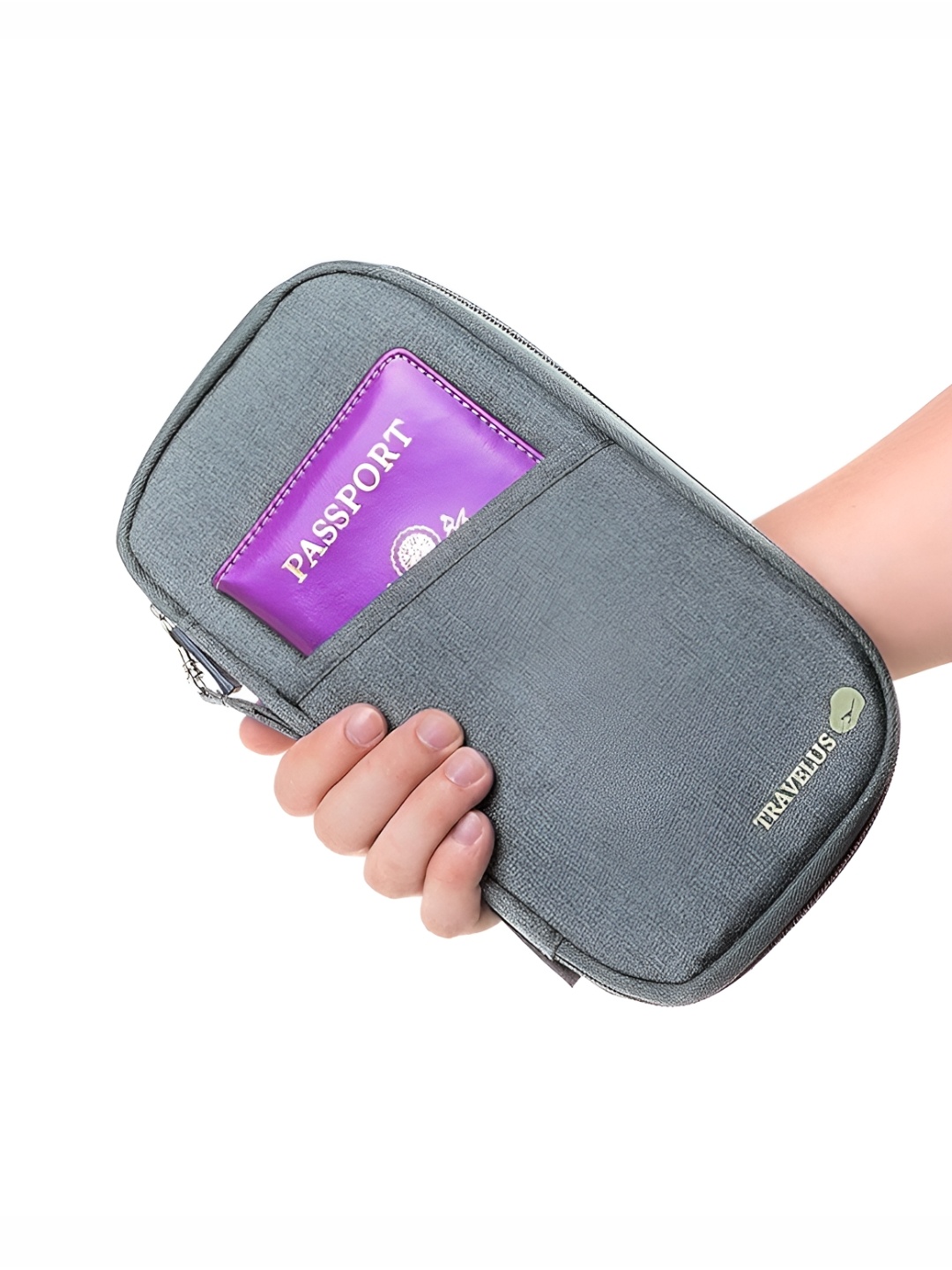 

Aura Grey Foldable Passport Cover Wallet Accessories Organizer