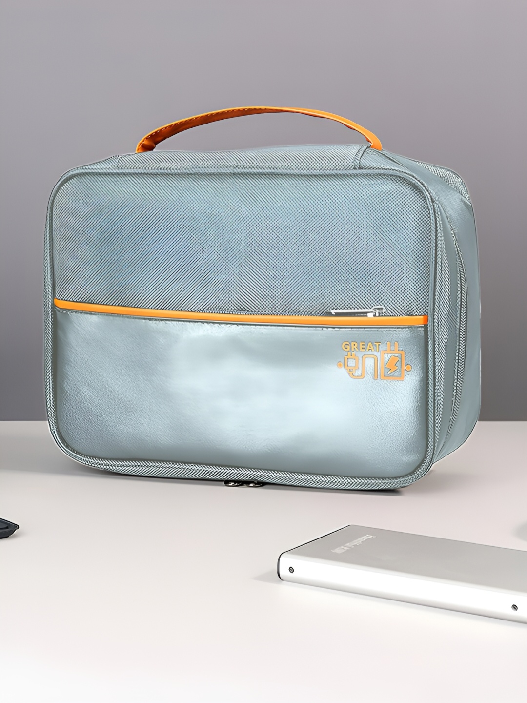 

Aura Grey Water Resistant Electronics Accessory Organizer Bag