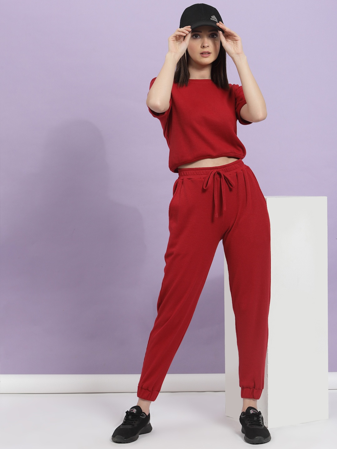 

Rigo Plus Size T-Shirt With Trouser Co-Ords Set, Maroon